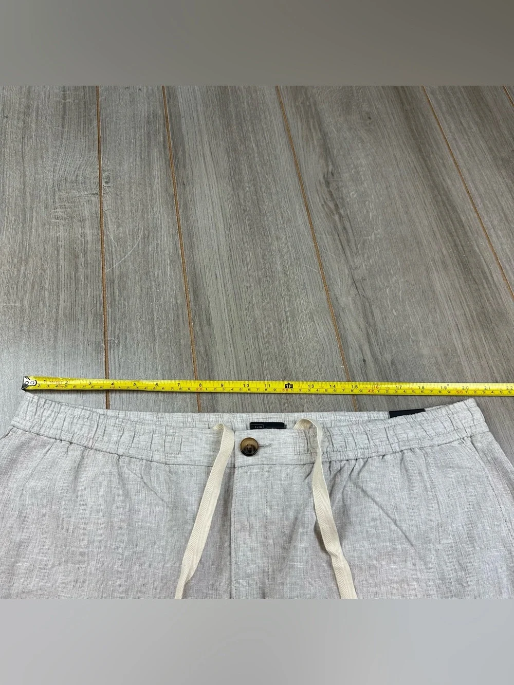 14th & Union Pants Mens 2XL Linen Blend Elastic Waist Nordstrom Beige NEW